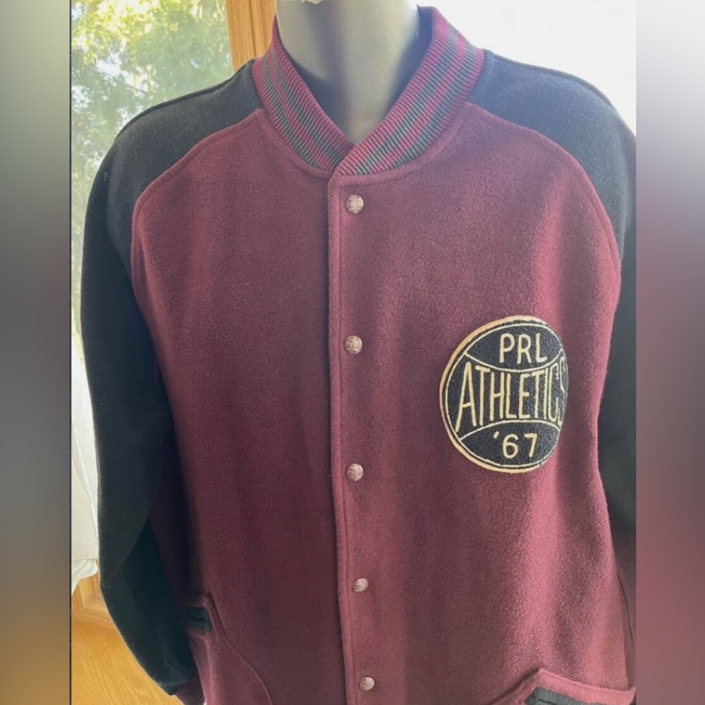 Vintage Polo Ralph Lauren PRL Varsity 67 Wool Jacket Snap Letterman XXL TALL
